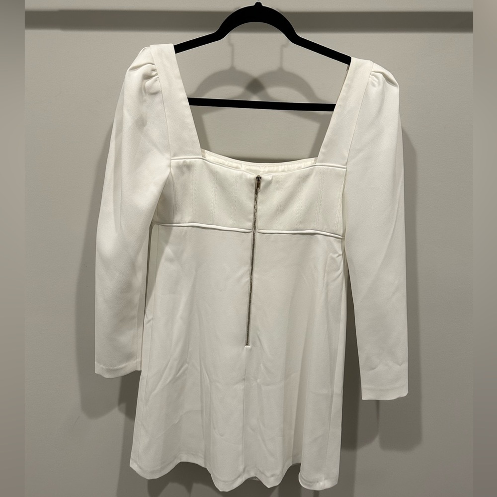 WHITE puff sleeve dress - Picture 3 of 4